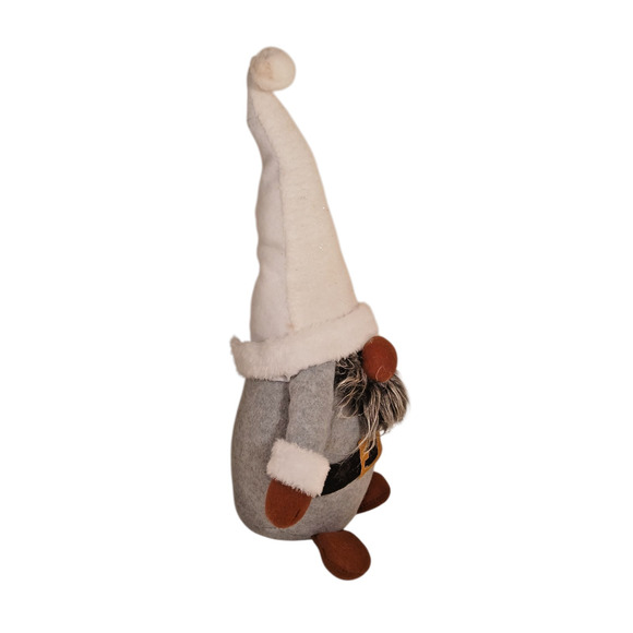 Christmas Gnome Decoration Plush Doll Nordic Santa Elf Gray White Beard Holiday - Picture 2 of 10